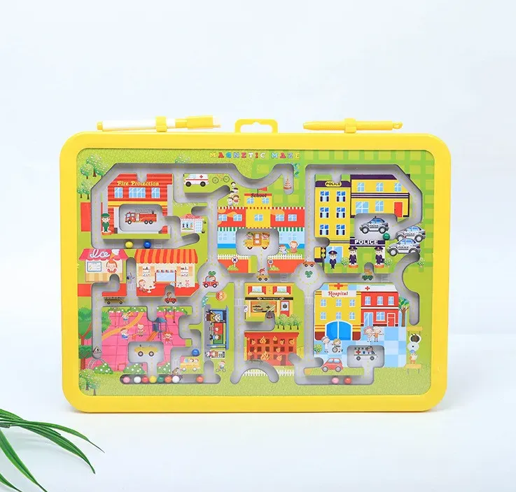 Labyrinthe magnétique éducatif portable avec stylo pour enfants