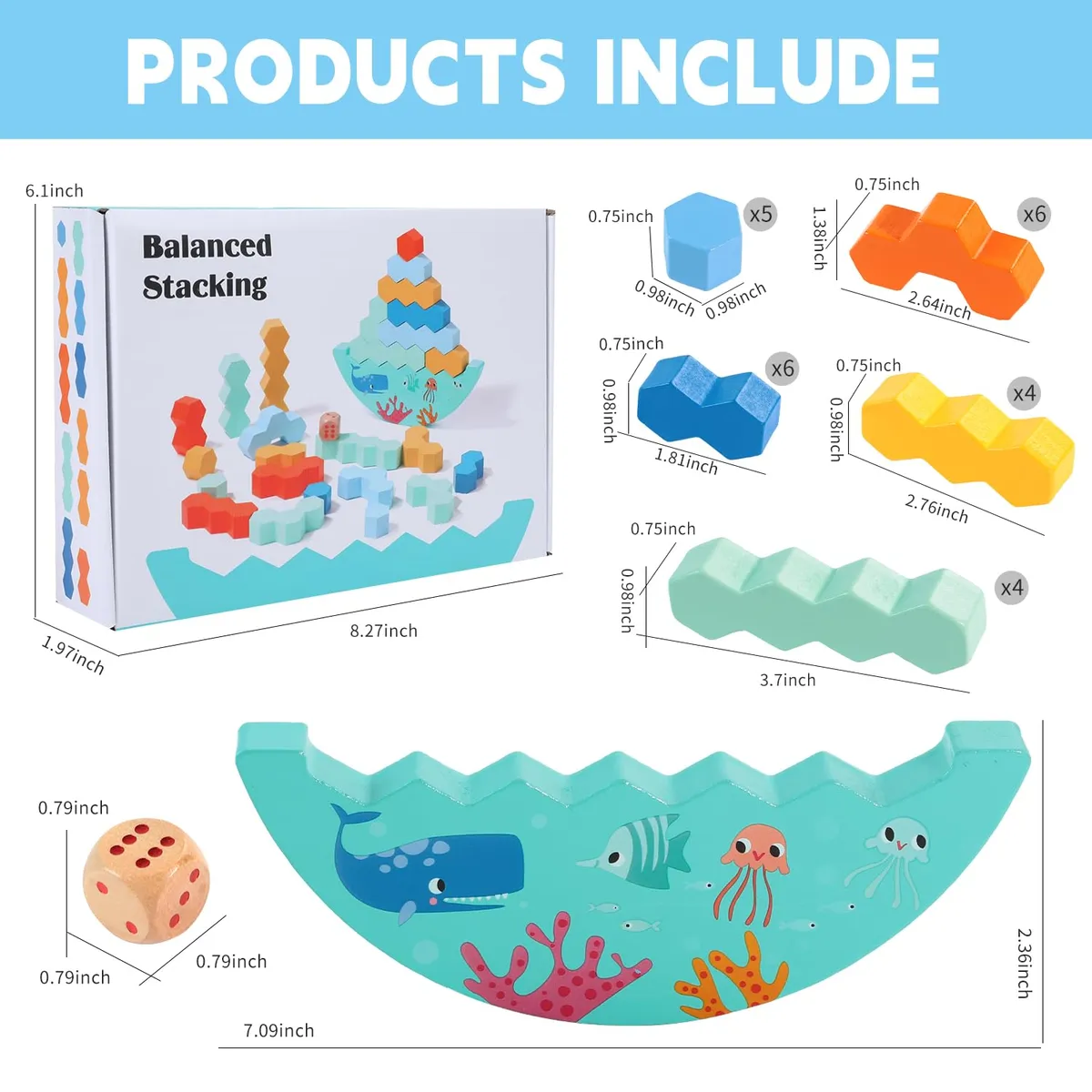 Jeu d’Empilage et d’Équilibrage en Bois pour Enfants