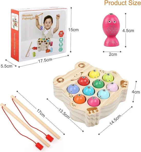 Jeux Montessori Jouets en Bois Jeu de Pêche Magnetique