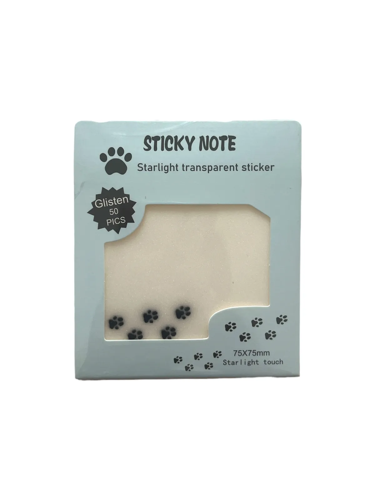 STICK NOTE TRANSP CATS