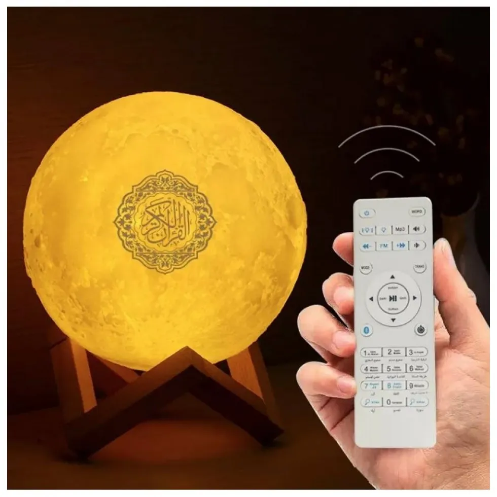 La Lune coranique Led 3D - Veilleuse Coranique MP3 Moon Lamp Quran Speaker