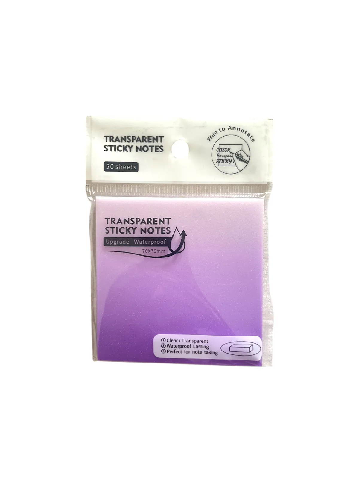 STICK NOTES 76*76 TRANSP