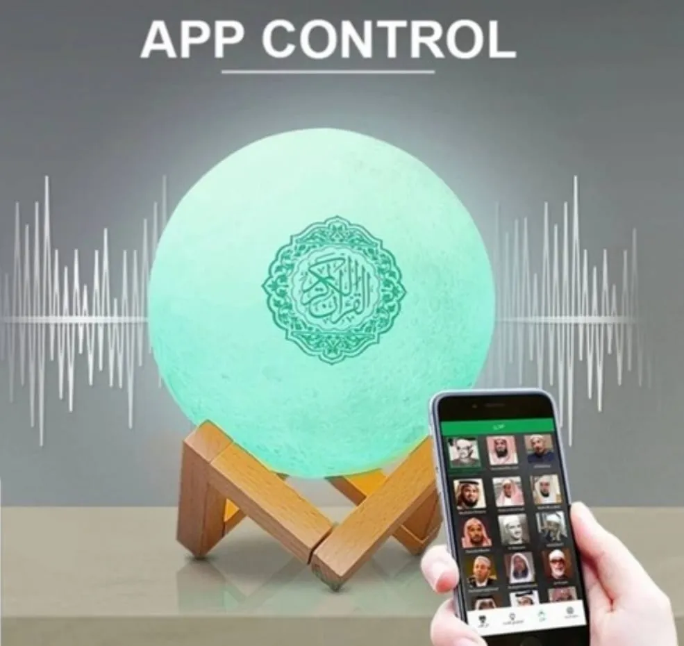La Lune coranique Led 3D - Veilleuse Coranique MP3 Moon Lamp Quran Speaker