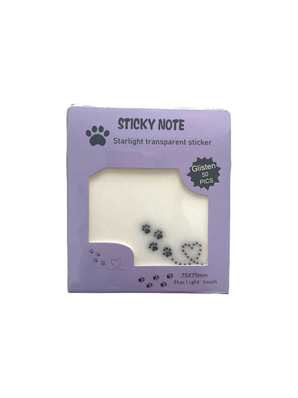 STICK NOTE TRANSP CATS