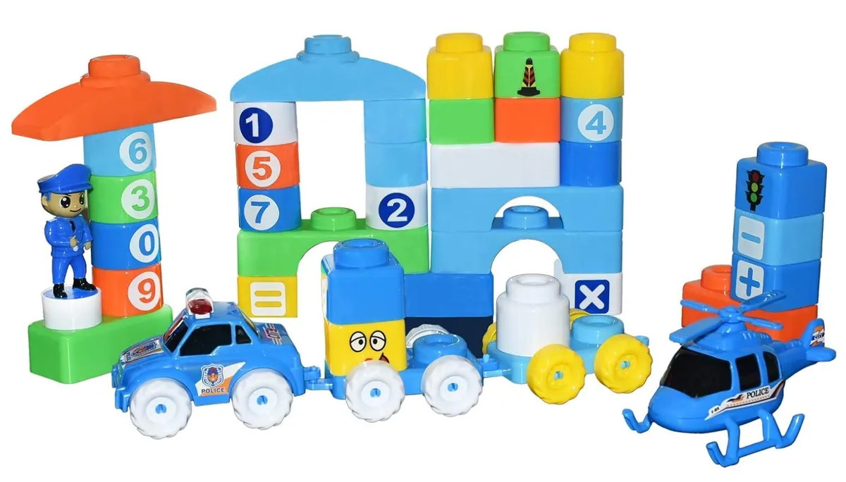 Sac de Blocs de Construction Police 50 Pièces