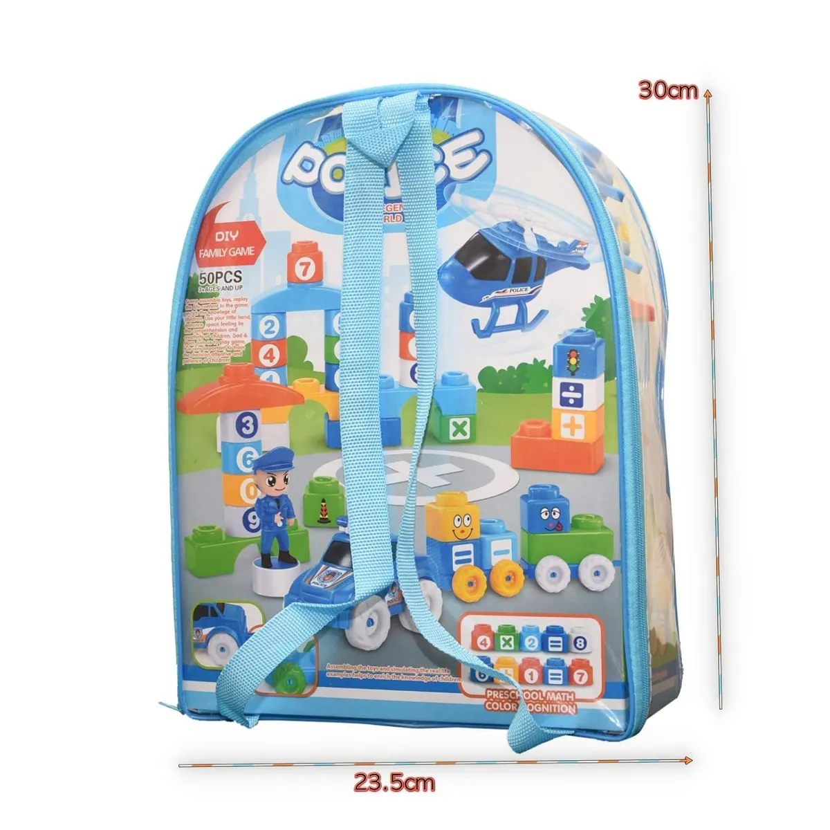 Sac de Blocs de Construction Police 50 Pièces