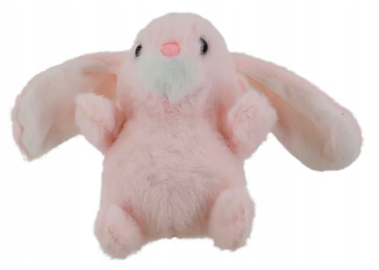 Porte-clés Peluche Lapin Gris Doux avec Anneau Métallique