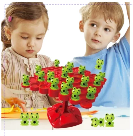 Jeu d'équilibre en forme d'arbre  avec grenouilles pour enfants