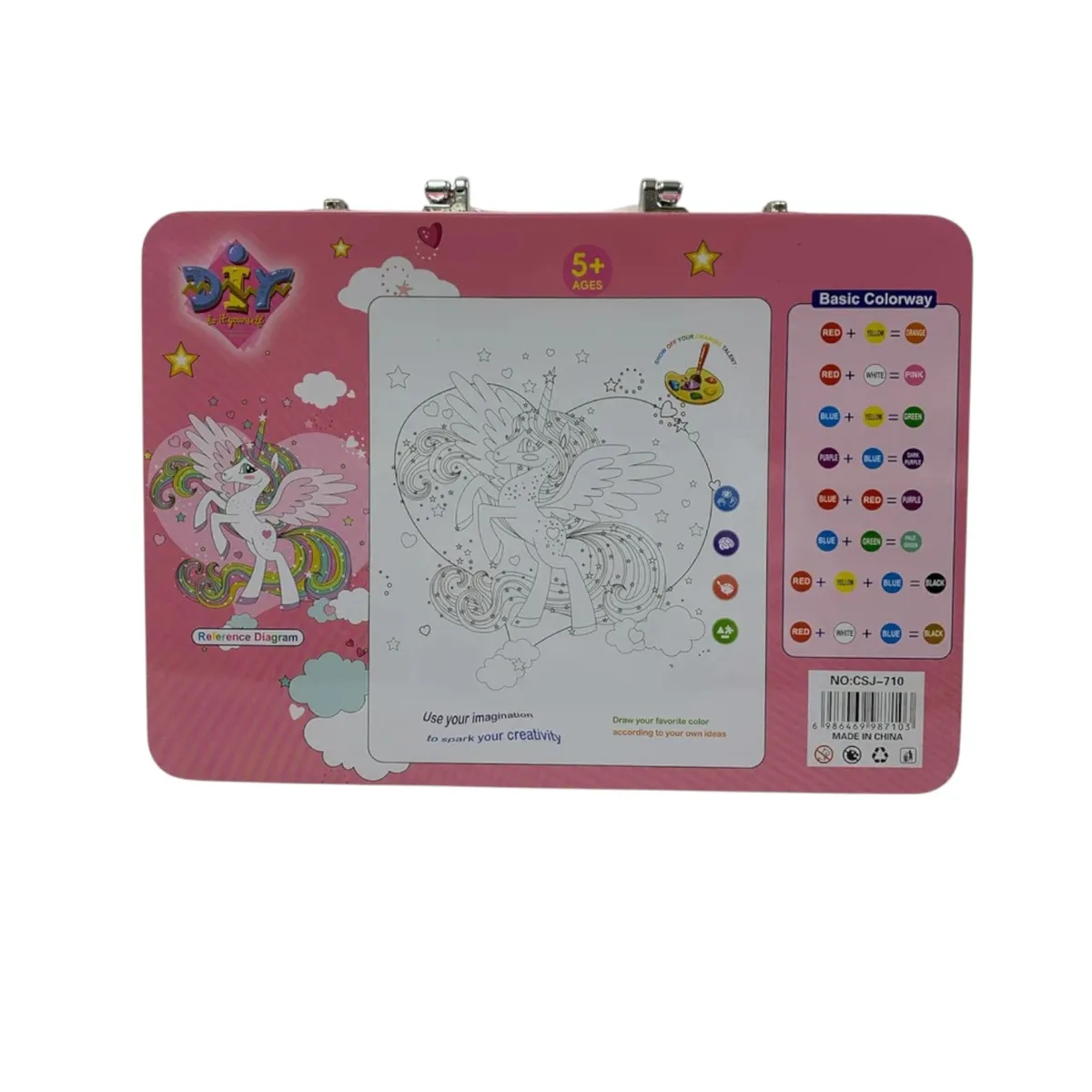 Malette de Peinture Enfant Licorne – Kit Créatif 65 Pièces Rose
