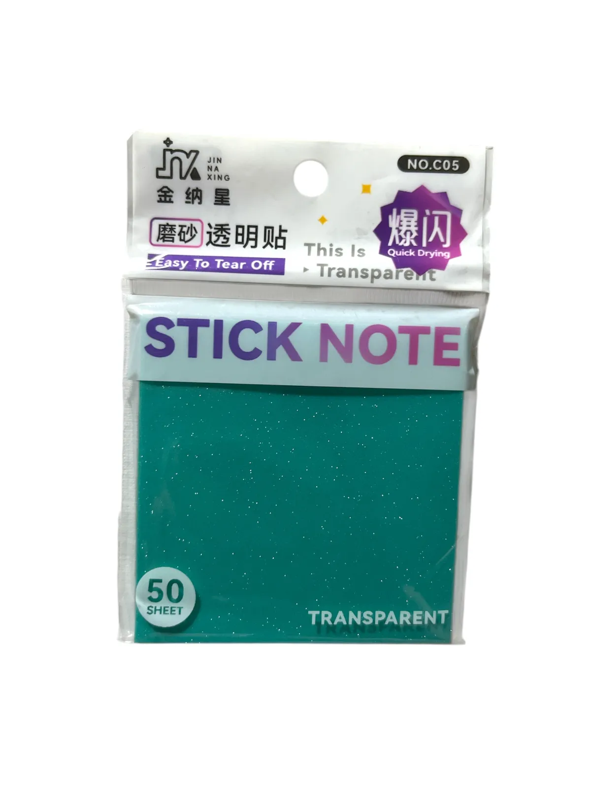 STICK NOTE TRANSP PAILLETÉ