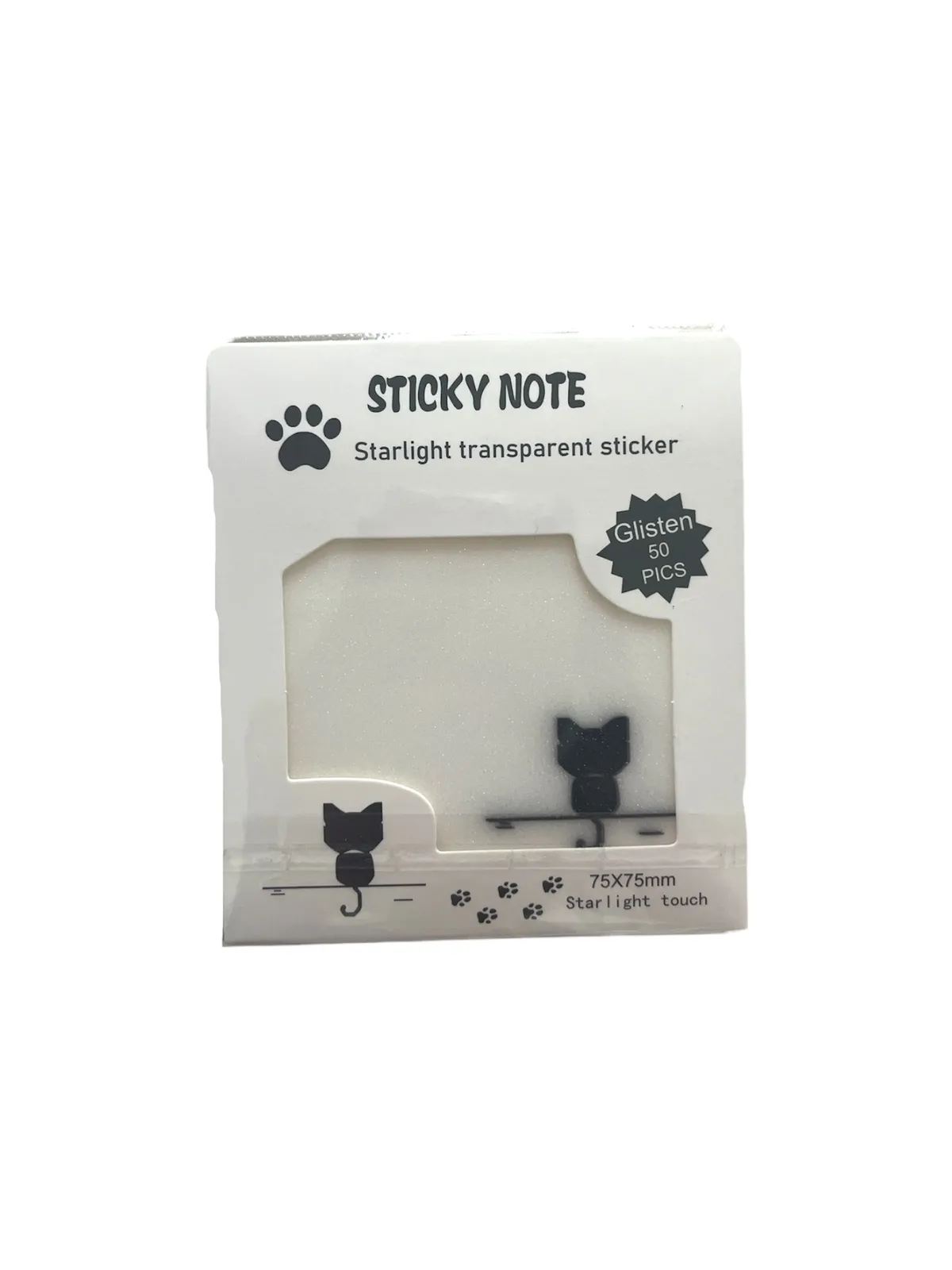 STICK NOTE TRANSP CATS
