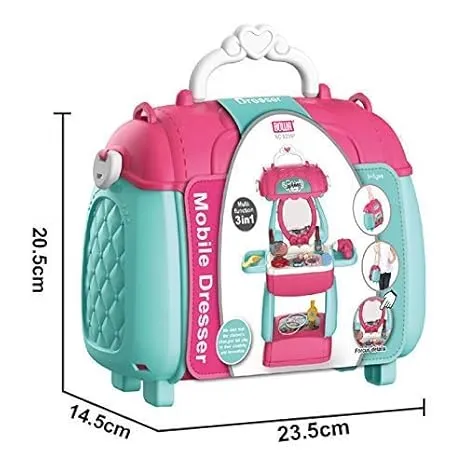 Coiffeuse Mobile 3 en 1 pour Enfant – Valisette de Maquillage et Accessoires Beauté