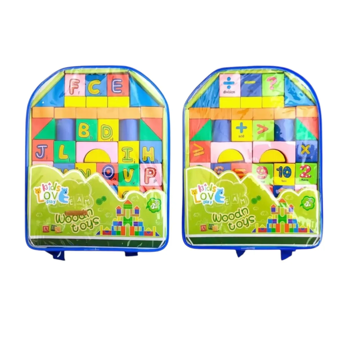 Sac à Dos Blocs en Bois Lettres & Chiffres