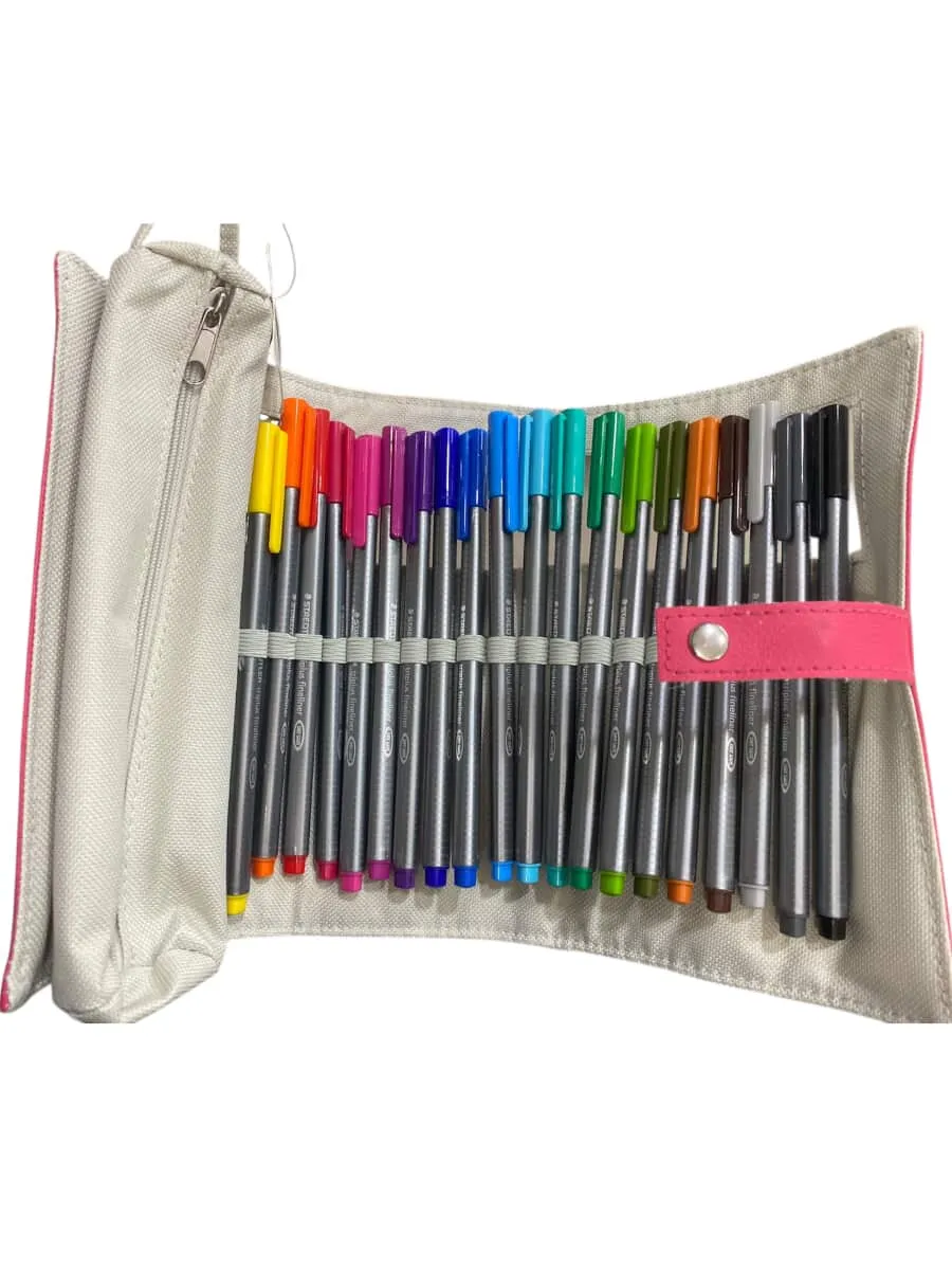 TRIPLUS FINE LINER PENCIL CASE ROSE/NOIR STAEDTLER