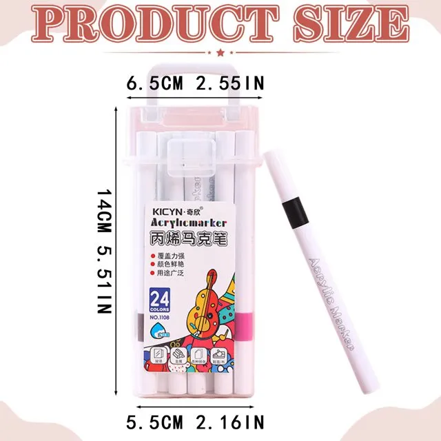 Set de 24 marqueurs acryliques -KICYN