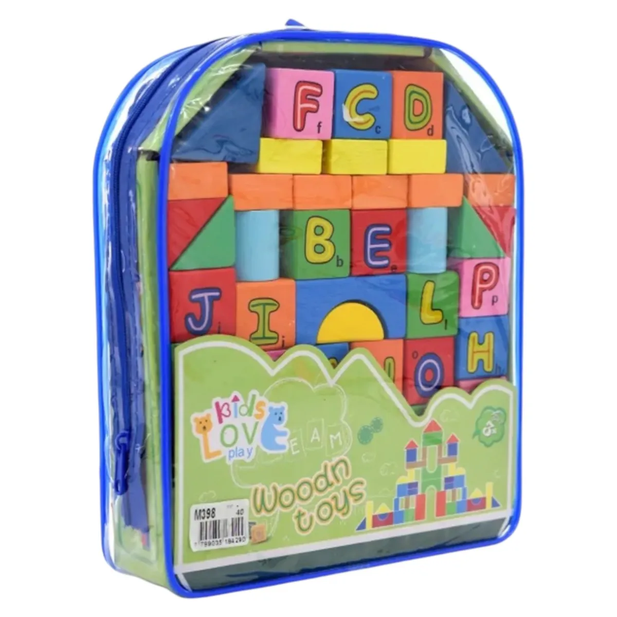 Sac à Dos Blocs en Bois Lettres & Chiffres