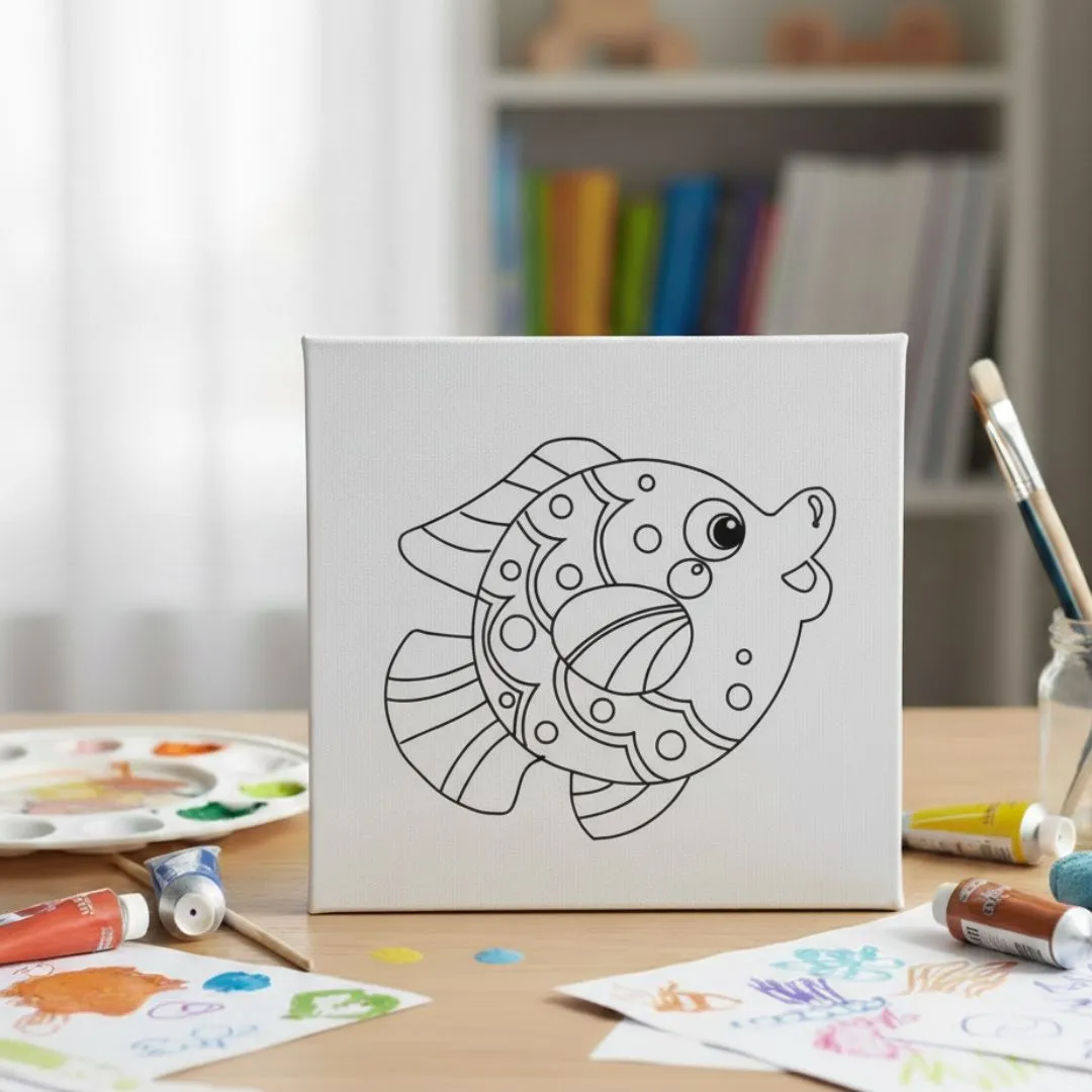 CADRE PEINTURE ENFANT + GAOUACHE