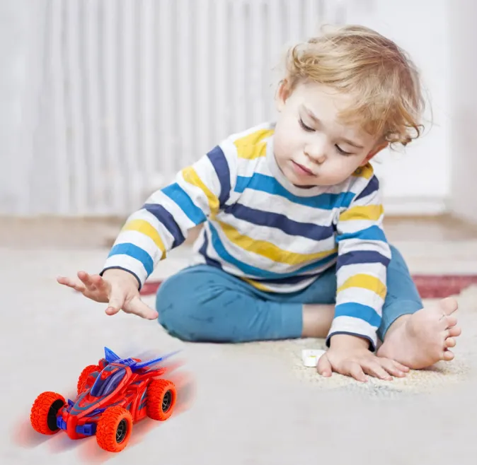 Voiture Inertielle Double Face avec Lumière, Cascade pour Enfants, Taille 4.5 Pouces