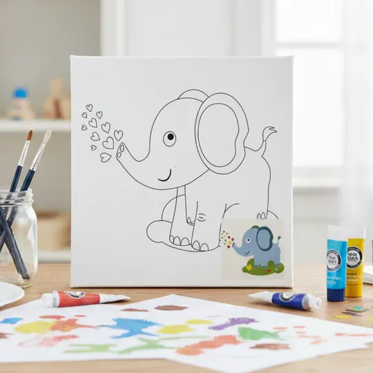 CADRE PEINTURE ENFANT + GAOUACHE