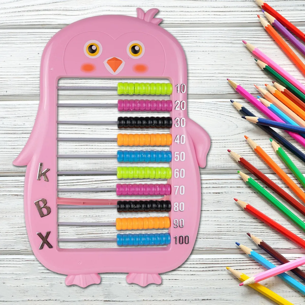 Boulier enfant en plastique-Pingouin éducatif 31 cm