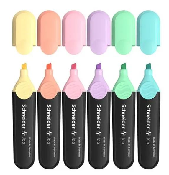 POCH DE 6 MARQ FLUO PASTEL SHNIEDER 115097 22