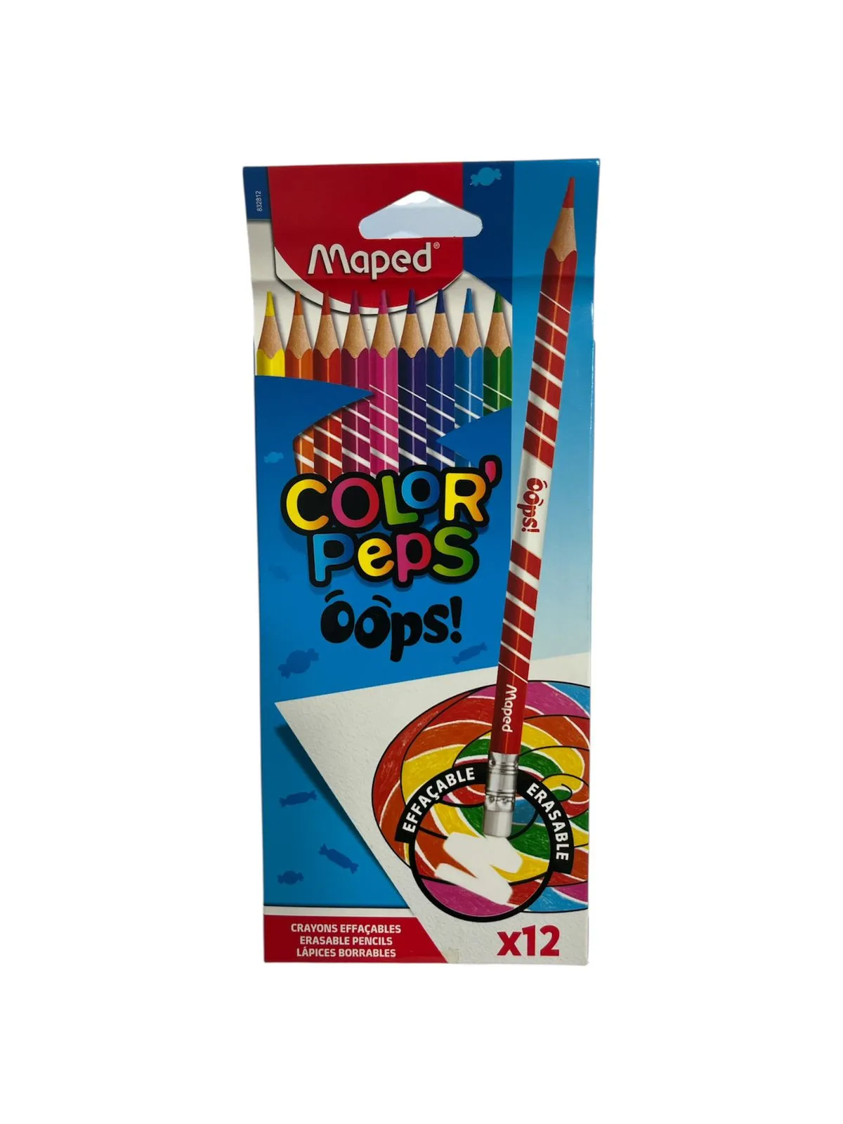 CRAYON COULEURS DE 12 EFFACABLES MAPED