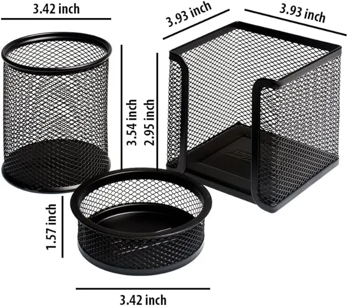Accessoir Bureau Metal Mesh Desk Set x3
