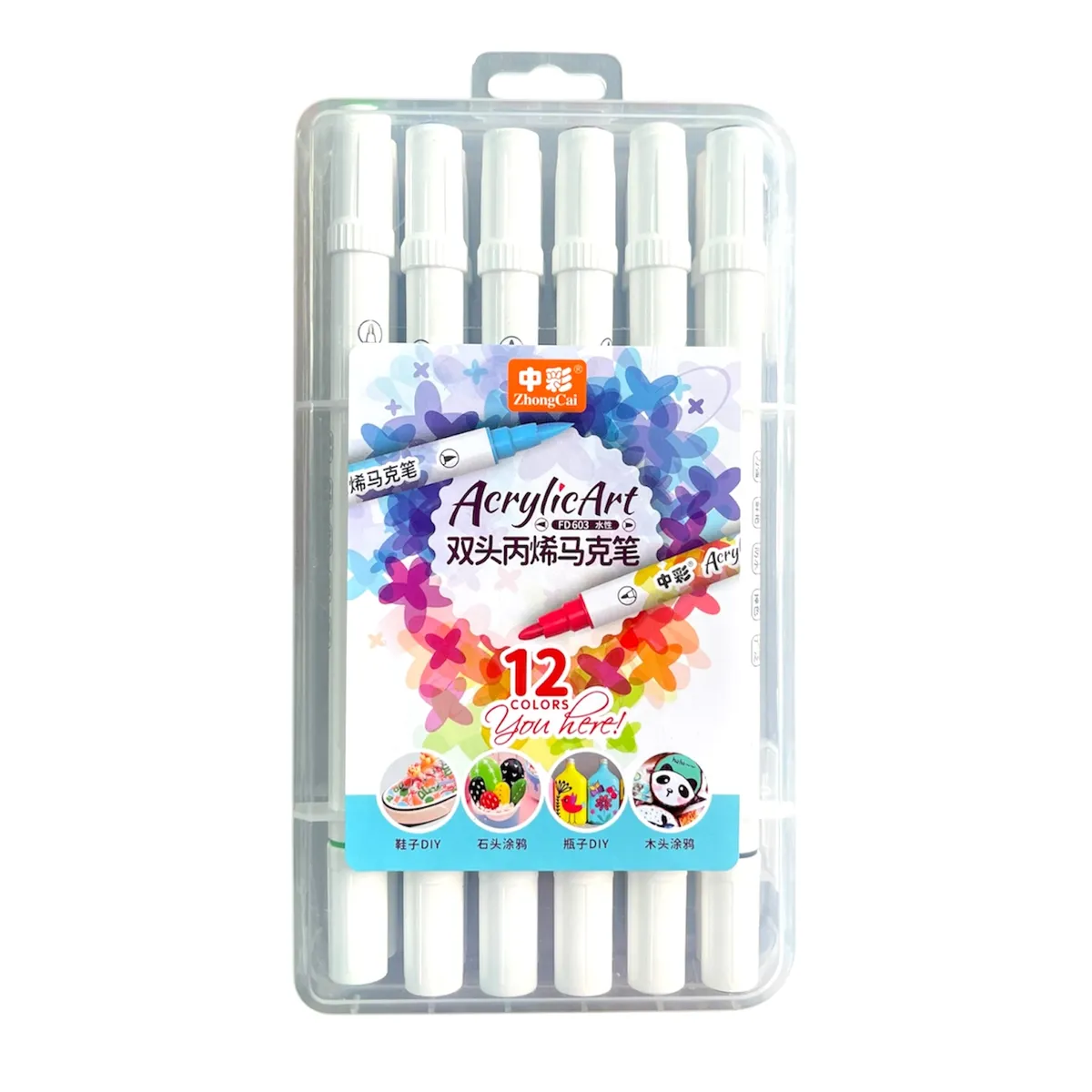Set de 12 Marqueurs Acyliques double-pointe