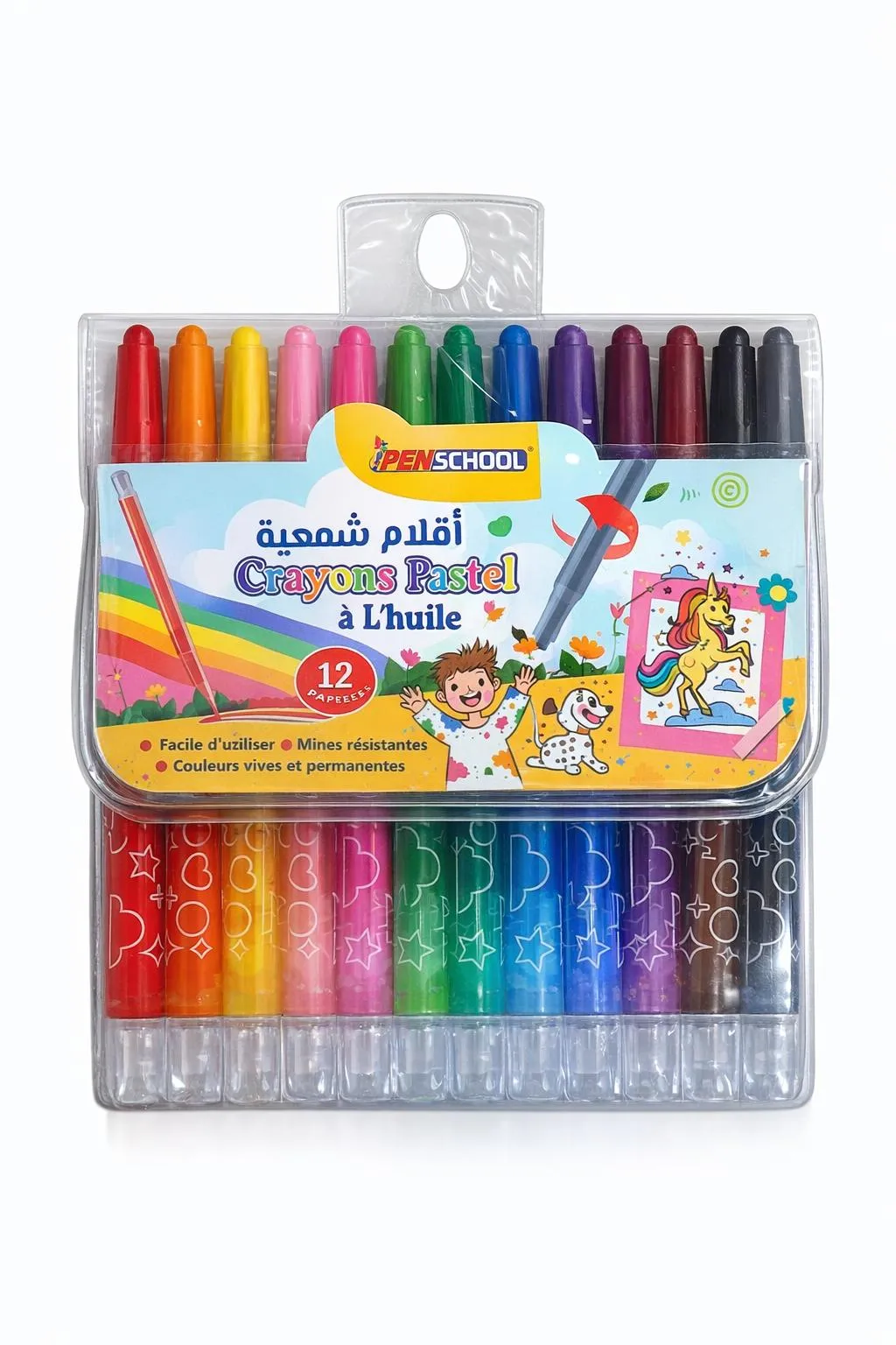 POCH 12 CRAYON PASTEL PEN SCHOOL