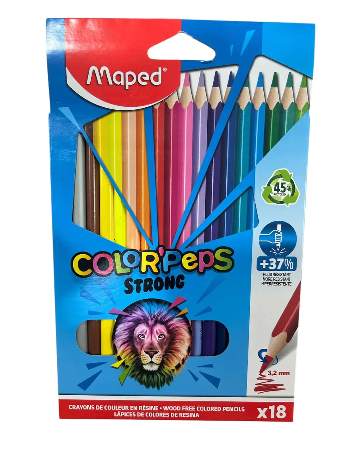 POCH DE 18 CRAYONS COUL PLAST COLORPEPS