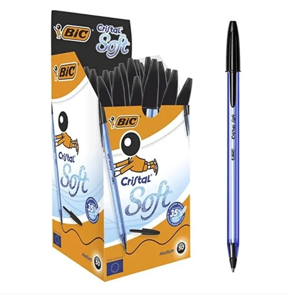 PACK STYLO NOIR CRISTAL SOFT BIC 2020