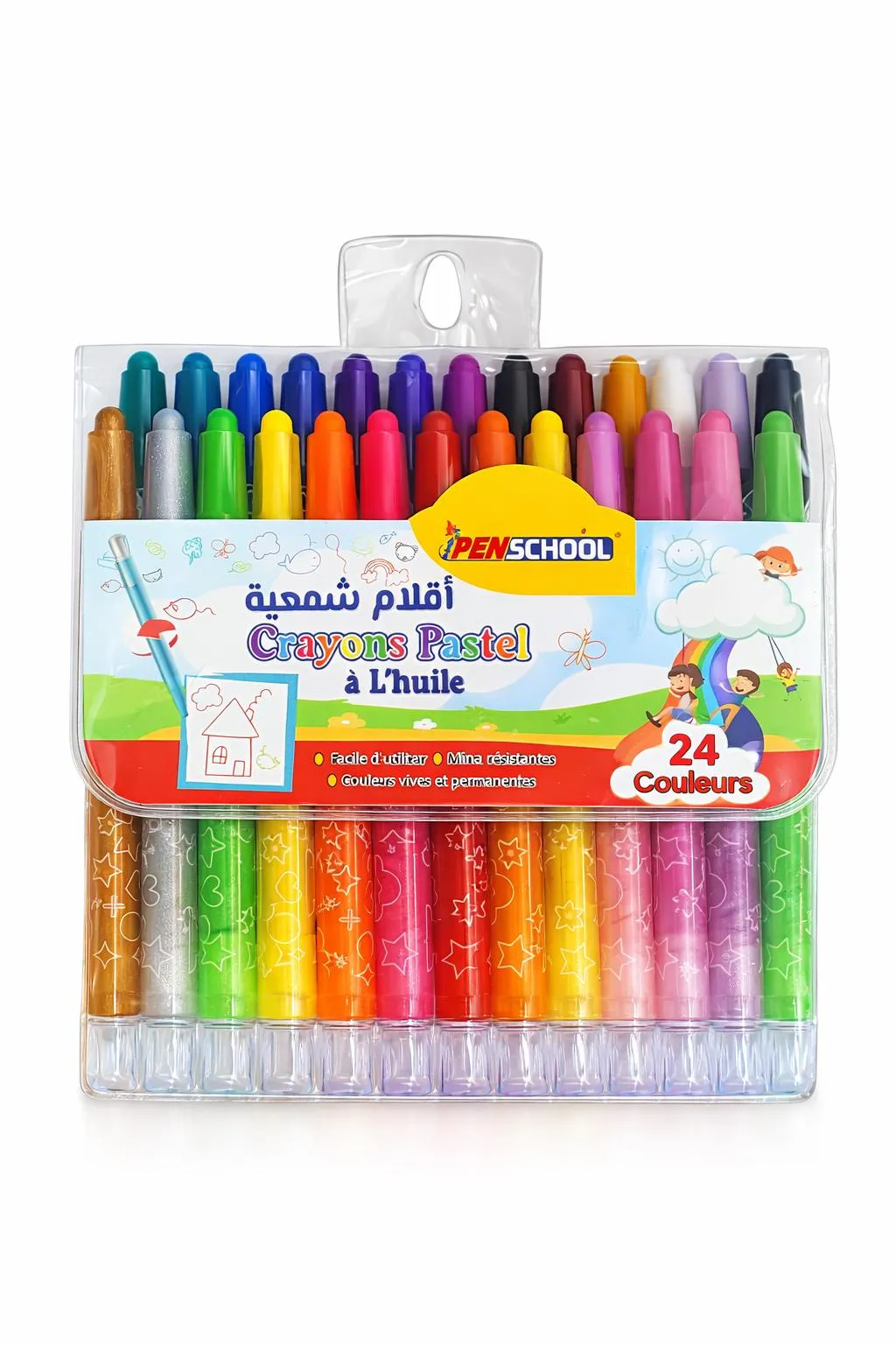 CRAYON PASTEL 24CL PEN SCHOOL