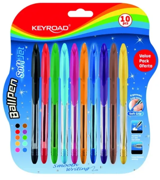 BLS DE  STYLO A BILLE SOFT GRIP KEYROAD