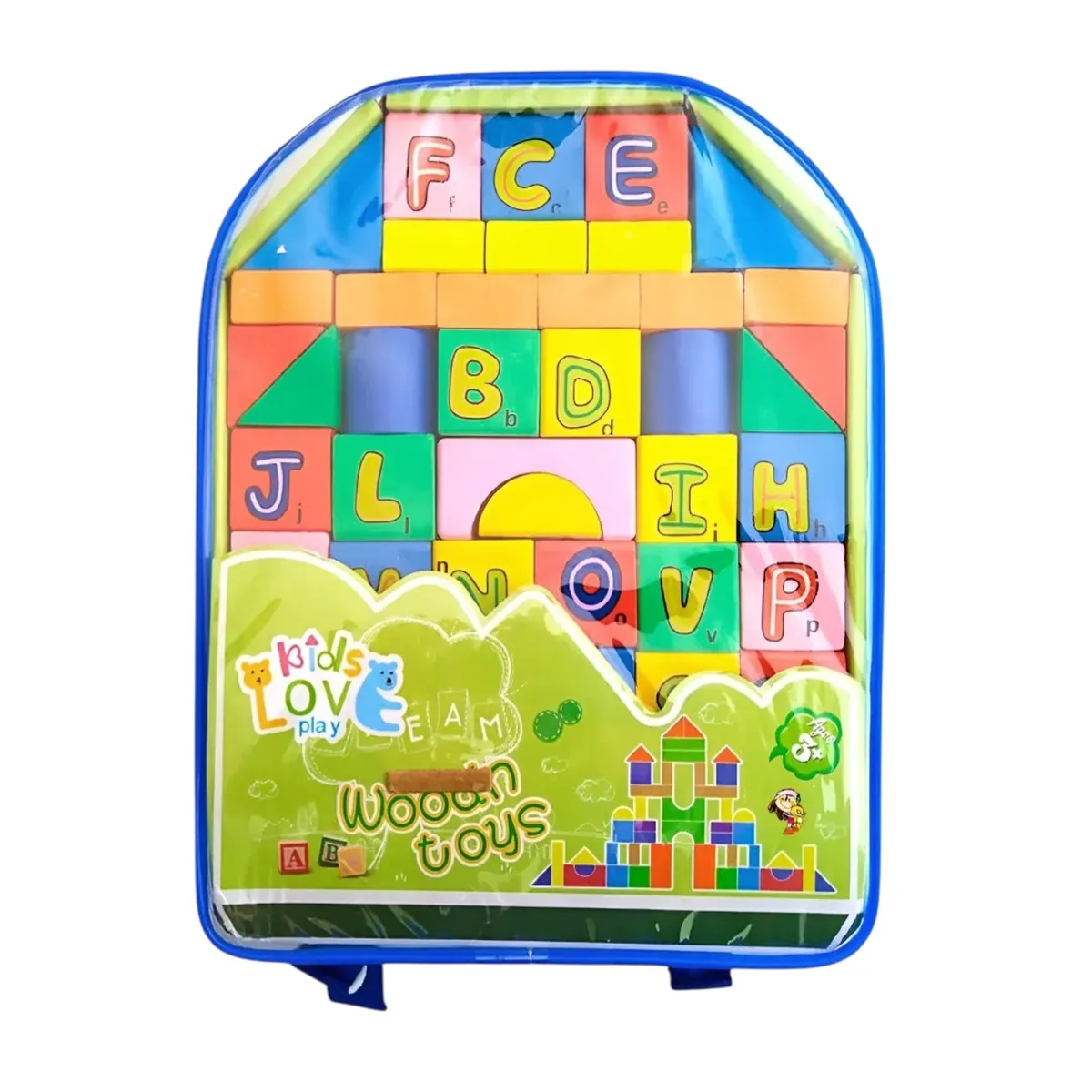 Sac à Dos Blocs en Bois Lettres & Chiffres