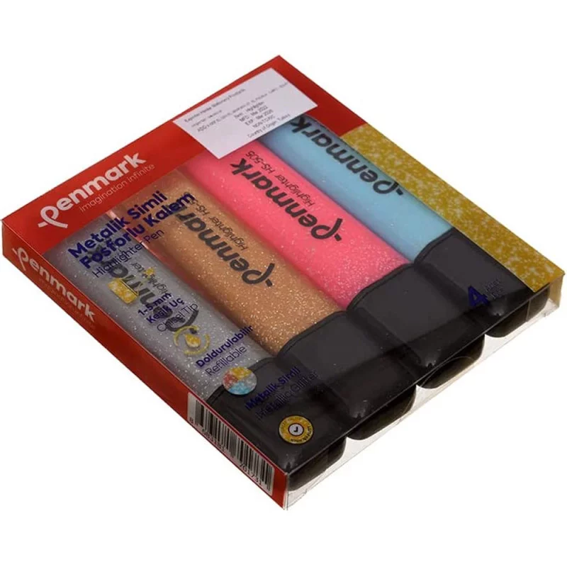 POCH 4 MARQ FLUO GLITTER PENMARK