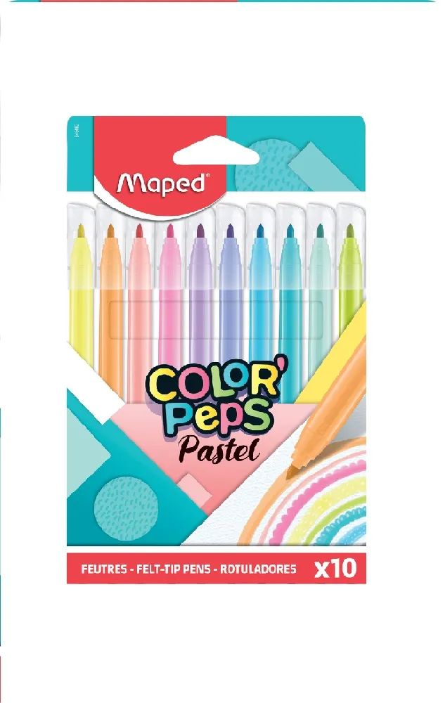 POCH 10 FEUTRES PASTEL MAPED