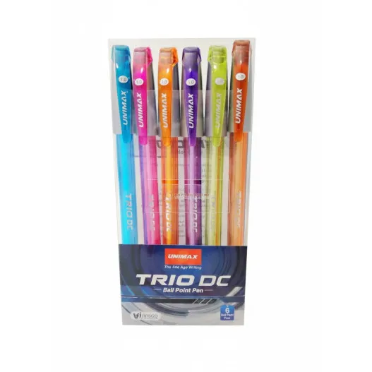 POCH DE 6 STYLO UNIMAX TRIO DC 1.0M