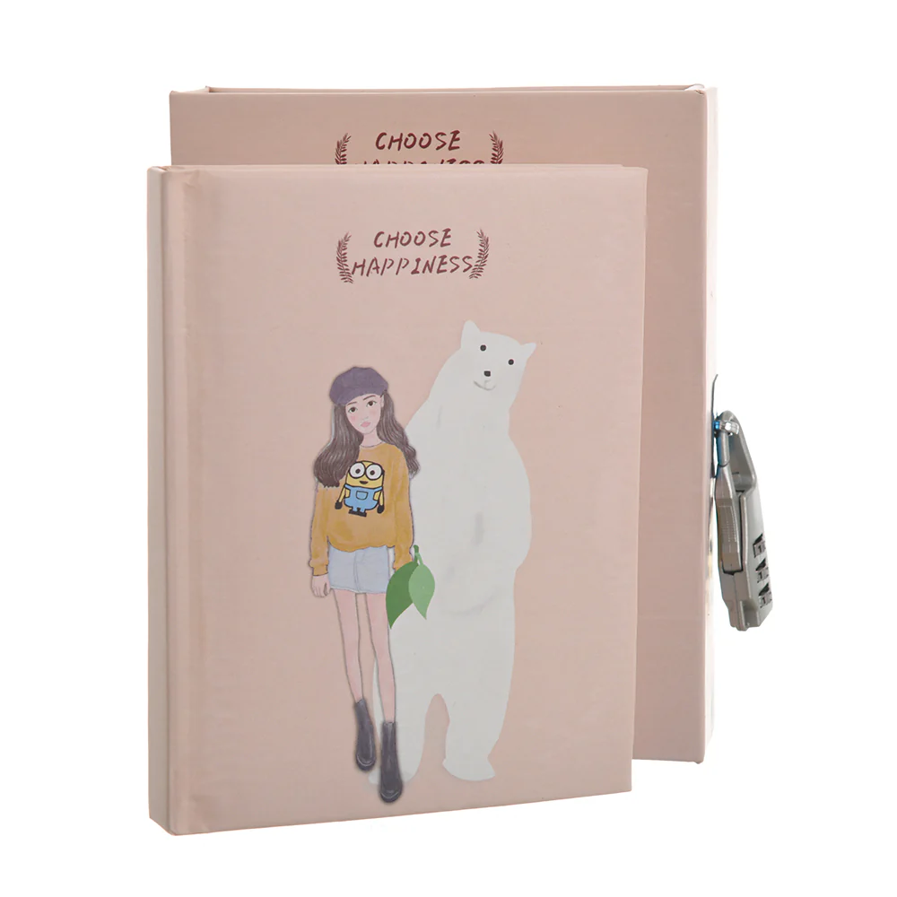 Bloc-notes “Choose Happiness” avec cadenas à code