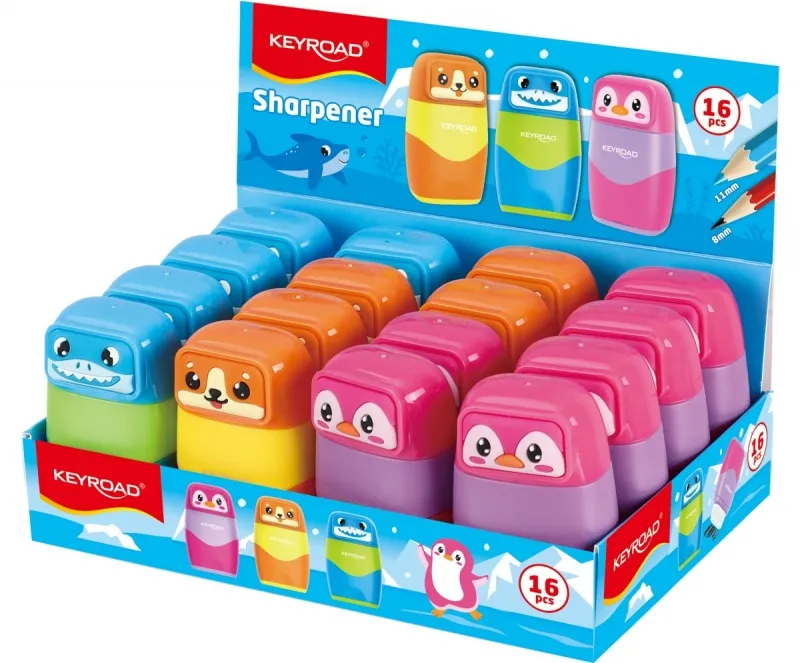 TAILLE CRAYON+GOMME 2T ANIMEAUX KEYROAD