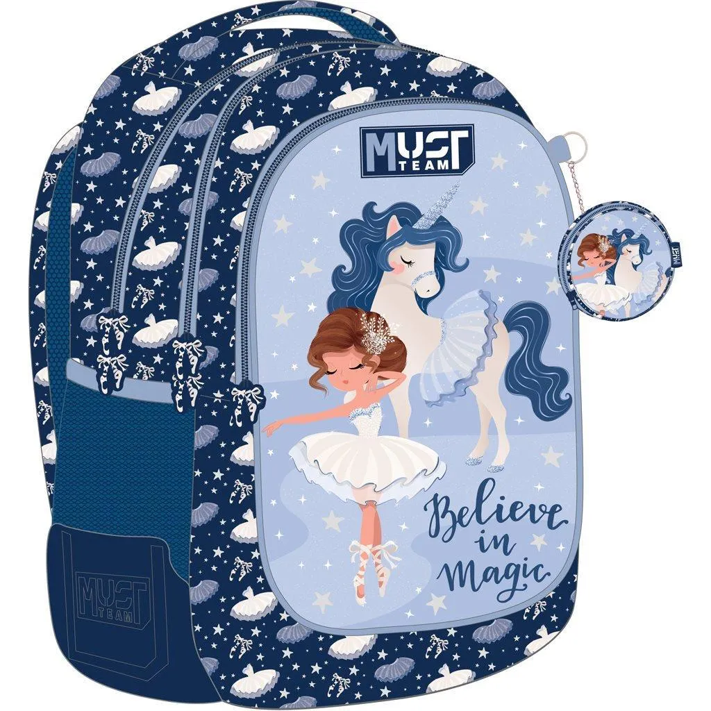 Sac à dos d'école primaire Must Team 3 compartiments Believe In Magic