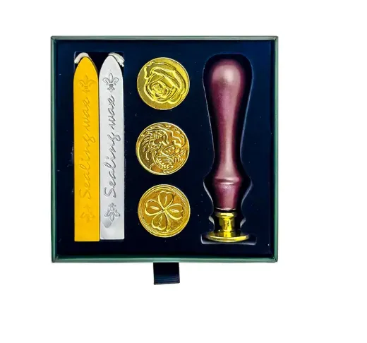 Coffret Cachet de Cire Vintage – Sceau, Cires & Poignées interchangeables