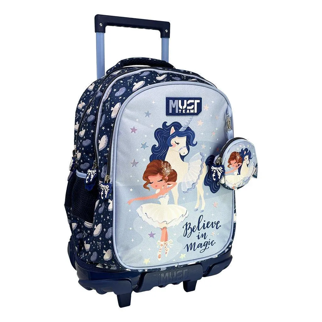 Sac à dos à roulettes pour l'école, équipe incontournable Believe In Magic 3 Cases