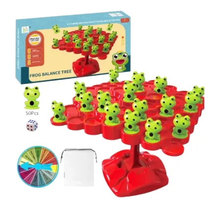 Jeu d'équilibre en forme d'arbre  avec grenouilles pour enfants