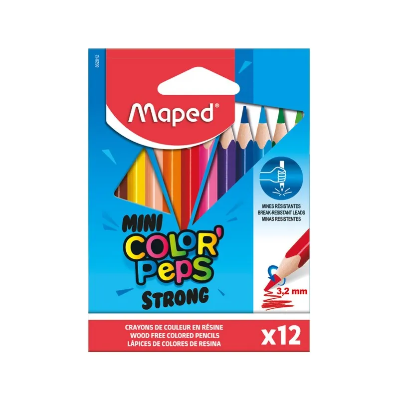 CRAYON COULEUR 12 STRONG MAPED PASTEL