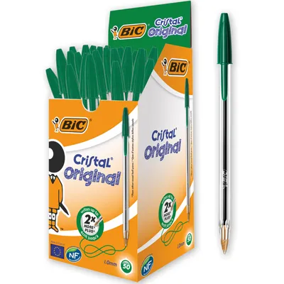 PACK 50 STYLOS BIC CRISTAL ORIGINAL VERT