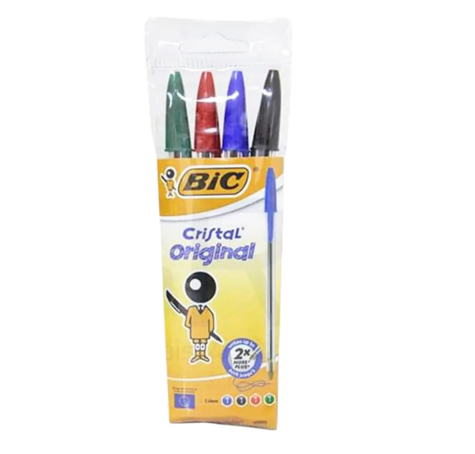POCHETTE 4 STYLO CRISTAL BIC 21