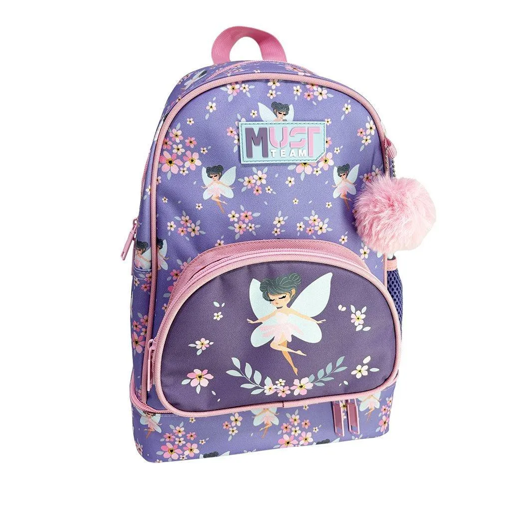 Sac à dos d'école maternelle indispensable Team Fairy avec sac à lunch isotherme