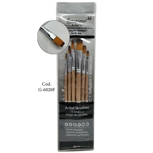 POCHETTE DE 6 PINCEAUX PLAT