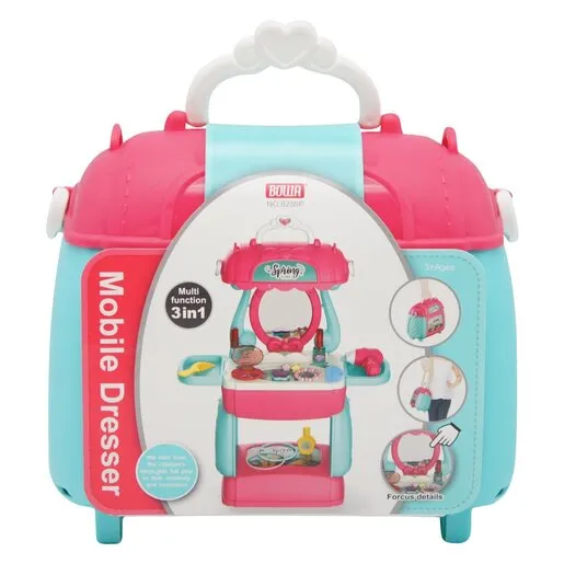 Coiffeuse Mobile 3 en 1 pour Enfant – Valisette de Maquillage et Accessoires Beauté