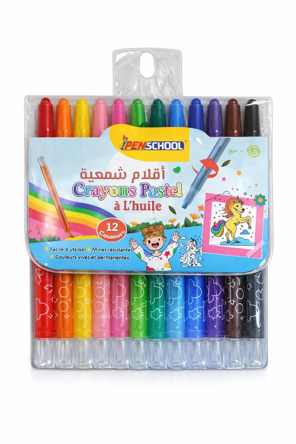 POCH 12 CRAYON PASTEL PEN SCHOOL